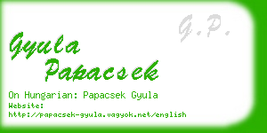 gyula papacsek business card